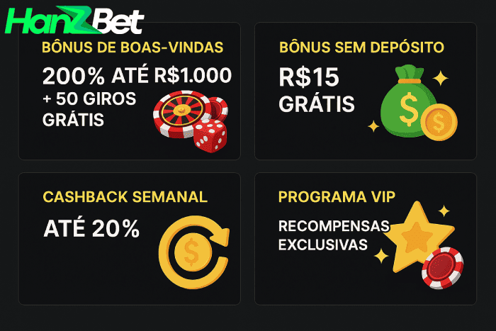 Bônus de cassino móvel HanzBet com apostas online