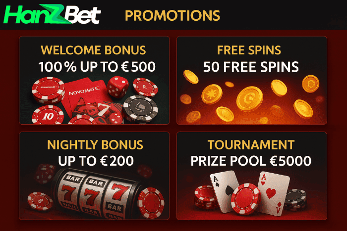 Bônus e recompensas exclusivas do Cassino HanzBet